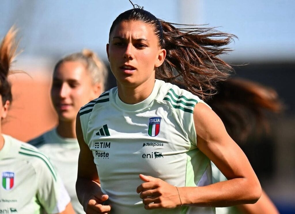 Agnese Bonfantini em treinamentos com a seleção italiana (Foto: Reprodução/ Redes Sociais)