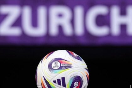 Bola usada durante a Eurocopa 2025 (Foto: Reprodução/ Redes Sociais)