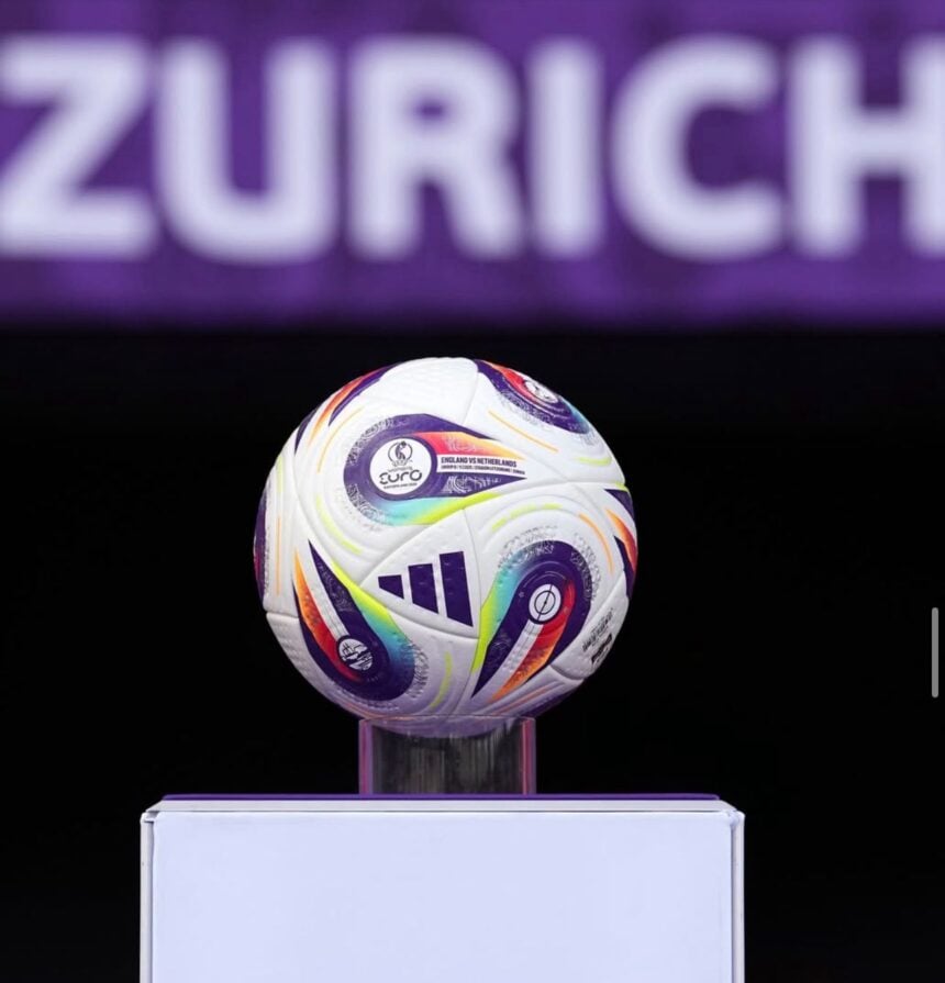 Bola usada durante a Eurocopa 2025 (Foto: Reprodução/ Redes Sociais)