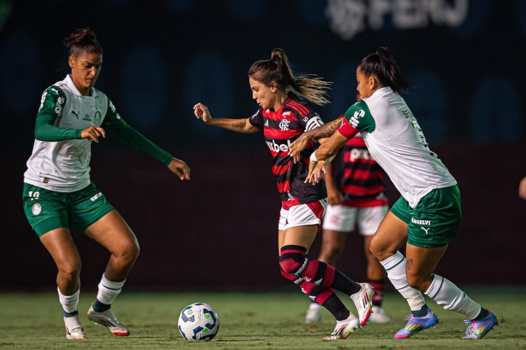 Flamengo não ganhou do Palmeiras nos jogos do Brasileirão A1 em 25 (Foto: Paula Reis/ Flamengo)
