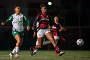 Último confronto entre Flamengo e Palmeiras, em abril de 25, pelo Brasileirão A1 (Foto: Paula Reis/ Flamengo)