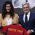 Montse Tomé em apresentação para o comando da Seleção da Espanha (Foto: Reprodução/ Redes Sociais)