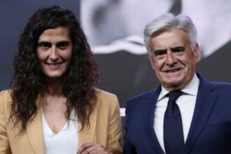 Montse Tomé em apresentação para o comando da Seleção da Espanha (Foto: Reprodução/ Redes Sociais)