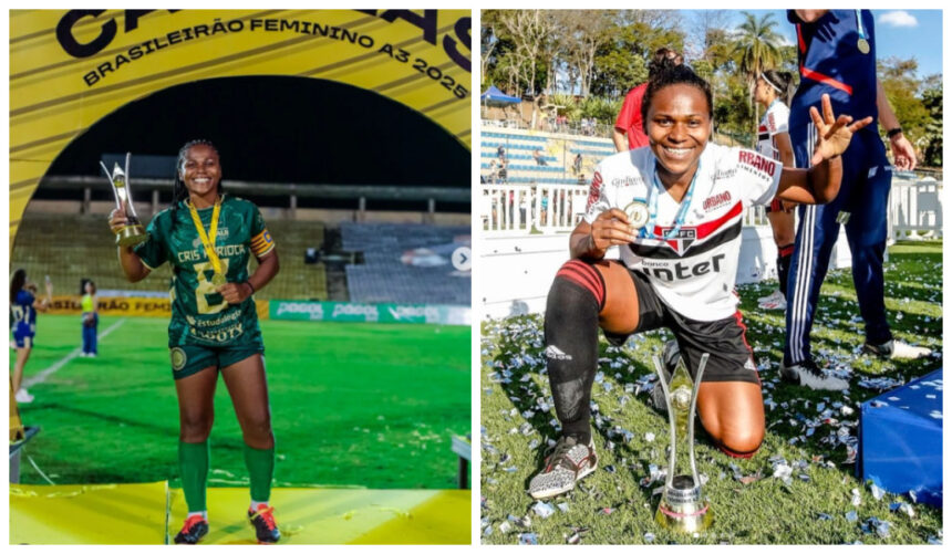 Cris Karioca faz história ao se tornar a primeira jogadora a conquistar os títulos das Séries A1, A2 e A3 do Brasileirão Feminino.