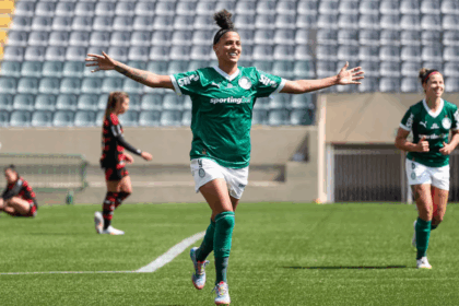 Partida entre Palmeiras e Flamengo, válida pela volta das quartas de final do Campeonato Brasileiro Feminino, na Arena Barueri, em Barueri-SP. (Foto: Fabio Menotti/Palmeiras/by Canon)