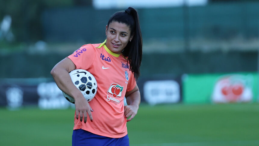 Duda Sampaio sente desconforto antes de duelo entre Brasil e Noruega | Crédito: Divulgação/CBF/Lívia Villas Boas