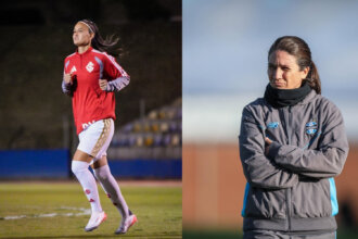 Internacional e Grêmio são vizinhos na tabela de classificação do Brasileirão Feminino.