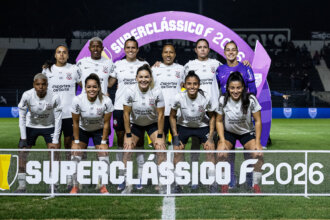 Elenco do Corinthians no Paulistão F | Crédito: Agência Paulistão/Jhony Inacio