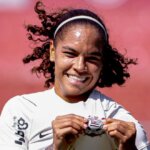 Gisela Robledo durante partida com o Corinthians | Crédito: Instagram/Gisela Robledo