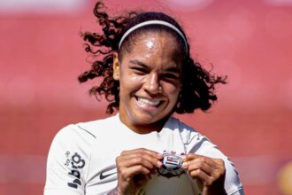 Gisela Robledo durante partida com o Corinthians | Crédito: Instagram/Gisela Robledo